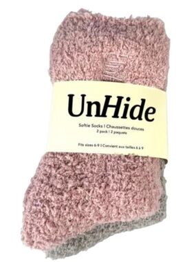 UnHide Women's Softie Plush Socks - Pink (2 Pack) NWT